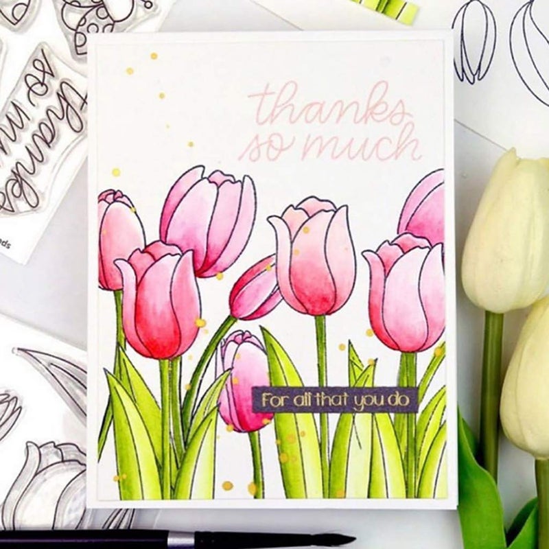 Lottoyday Tulip Silicone Clear Stamp and Die Sets for Card Making, DIY Embossing Photo Album Decorative Craft - Image 5